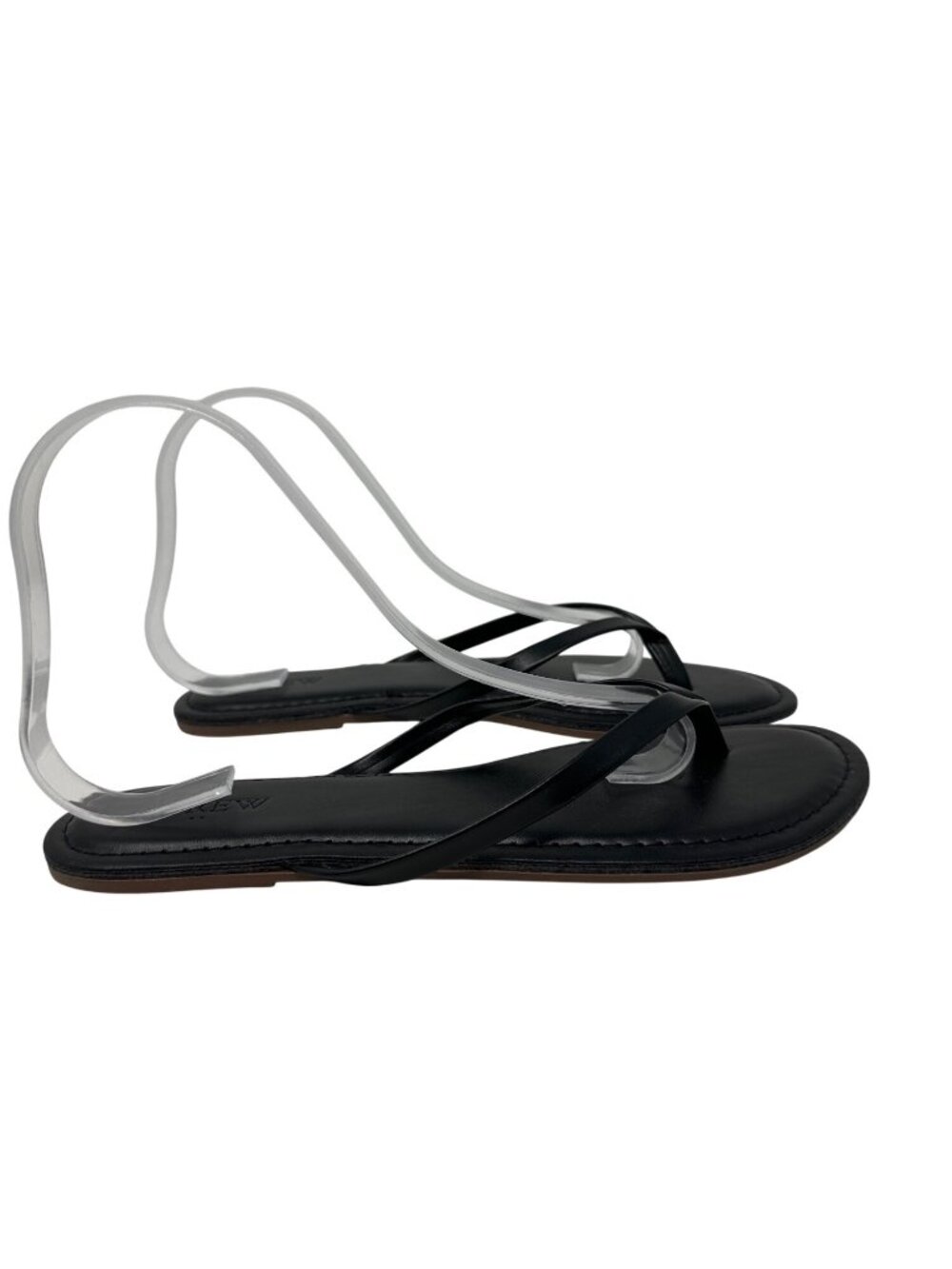 J. Crew Black Easy Summer Faux Leather Flip Flops Women's Size 9